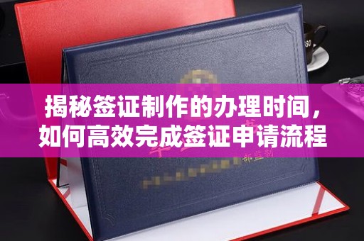 金川揭秘签证制作的办理时间，如何高效完成签证申请流程